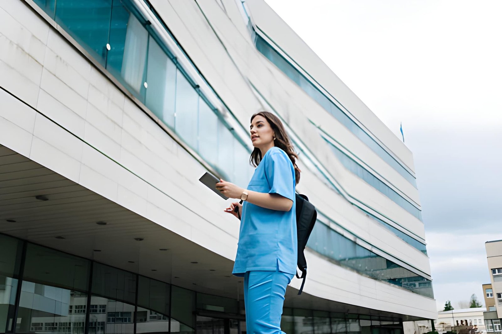 Certified registered nurse anesthetist in an operating room